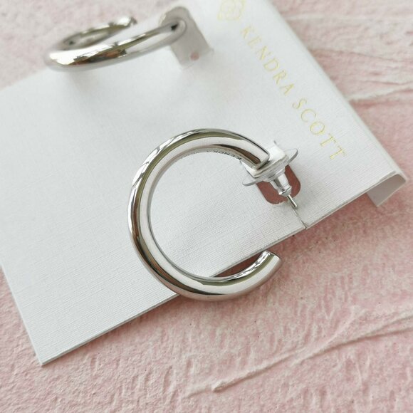 Kendra Scott Colette Silver Hoop Earrings - Picture 2 of 3